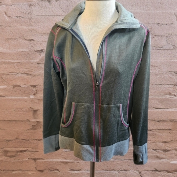 Columbia Green Hoodie with Pink Accents - Picture 1 of 4
